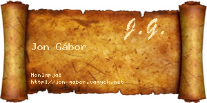 Jon Gábor névjegykártya