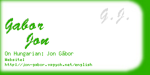 gabor jon business card